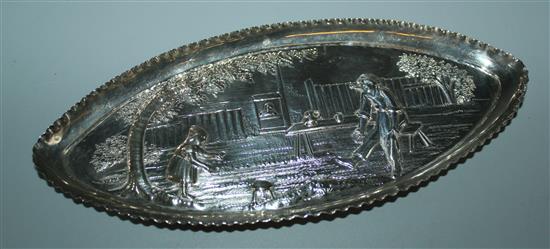 George III silver, later embossed snuffer tray